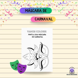 Máscara de Carnaval para Colorir